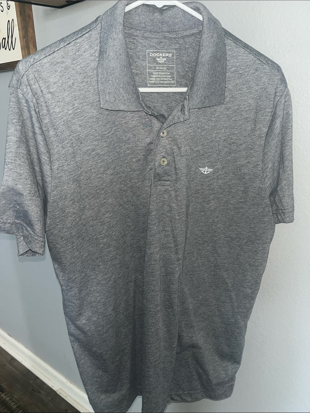 Dockers Men's Heather Gray Polo with Subtle Chest Emblem